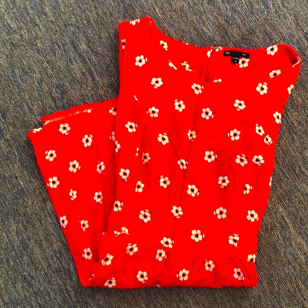 Gap red floral mini dress